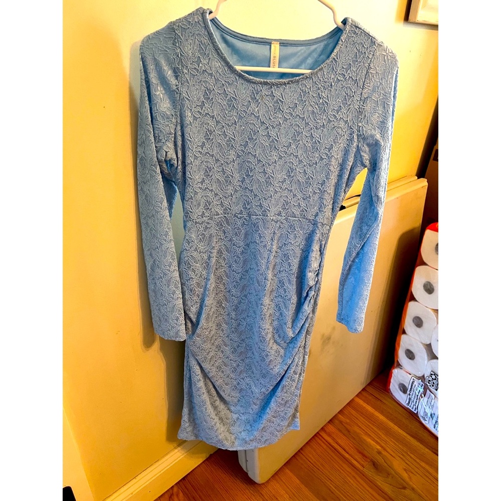 Baby blue maternity dress baby shower dress